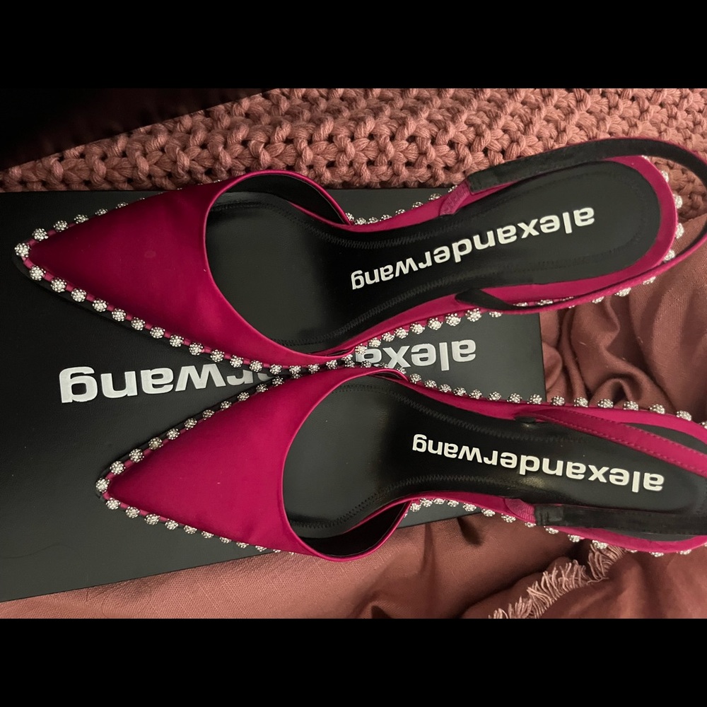 Alexander Wang. Worn once and very comfortable. Pink Slingback with rhinestones